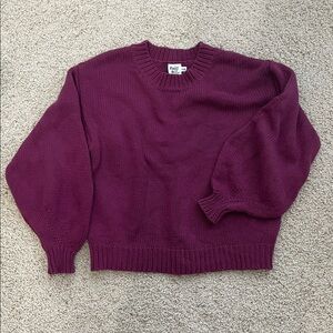 Princess Polly Balloon Sleeve Burgundy Sweater Size S/M